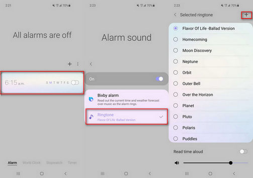 set alarm on android