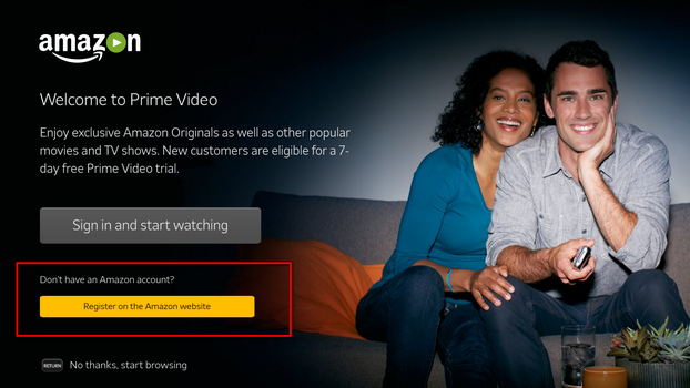 log in amazon video on tv