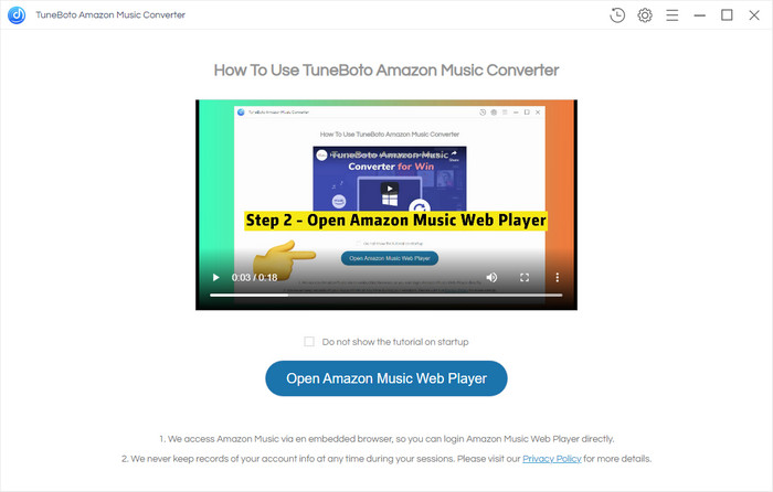 Open Amazon Music Web Player