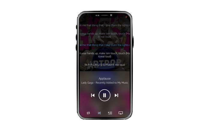 lyrics on mobile phone