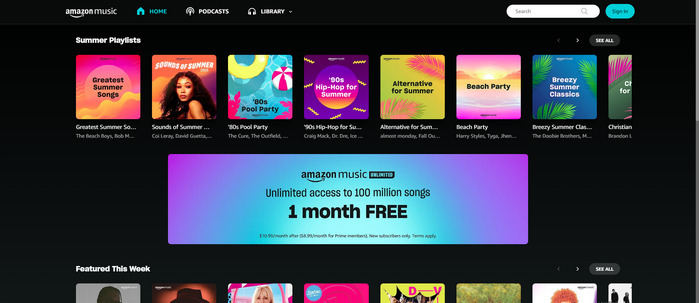 Amazon Music UI