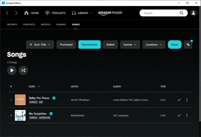 Find Amazon Music Stream Downloads on the App