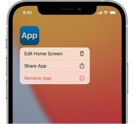 remove app from ios