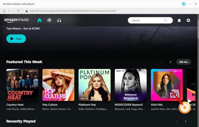 Amazon music web player