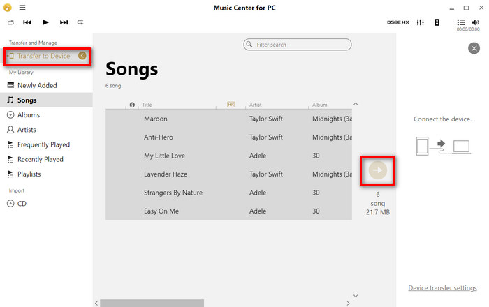Transfer Amazon Music to Walkman via Music Center for PC